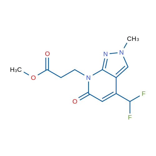 Methyl 3-(4-(difluoromethyl)-2-methyl-6-oxo-2H-pyrazolo[3,4-b]pyridin-7(6H)-yl)propanoate 1g