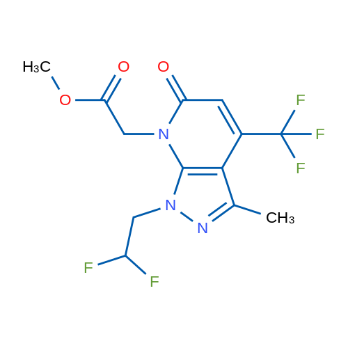 Methyl 2-(1-(2,2-difluoroethyl)-3-methyl-6-oxo-4-(trifluoromethyl)-1H-pyrazolo[3,4-b]pyridin-7(6H)-yl)acetate 5g