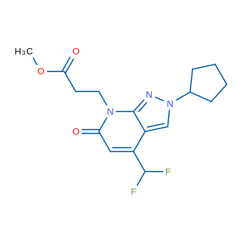 Methyl 3-(2-cyclopentyl-4-(difluoromethyl)-6-oxo-2H-pyrazolo[3,4-b]pyridin-7(6H)-yl)propanoate 5g