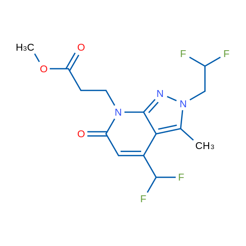 Methyl 3-(2-(2,2-difluoroethyl)-4-(difluoromethyl)-3-methyl-6-oxo-2H-pyrazolo[3,4-b]pyridin-7(6H)-yl)propanoate 1g