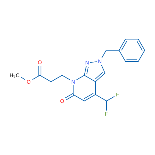 Methyl 3-(2-benzyl-4-(difluoromethyl)-6-oxo-2H-pyrazolo[3,4-b]pyridin-7(6H)-yl)propanoate 1g