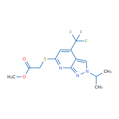 Methyl 2-((2-isopropyl-4-(trifluoromethyl)-2H-pyrazolo[3,4-b]pyridin-6-yl)thio)acetate 5g