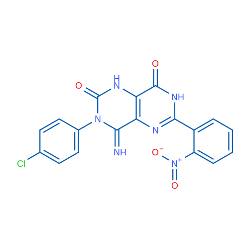 3-(4-Chlorophenyl)-4-imino-6-(2-nitrophenyl)-1H,2H,3H,4H,7H,8H-[1,3]diazino[5,4-d]pyrimidine-2,8-dione 1g