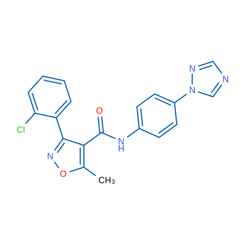3-(2-Chlorophenyl)-5-methyl-N-[4-(1H-1,2,4-triazol-1-yl)phenyl]-1,2-oxazole-4-carboxamide 1g
