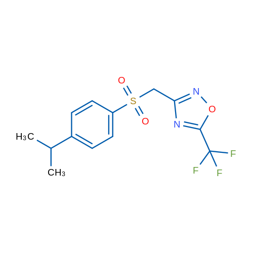 3-{[4-(propan-2-yl)benzenesulfonyl]methyl}-5-(trifluoromethyl)-1,2,4-oxadiazole 1g