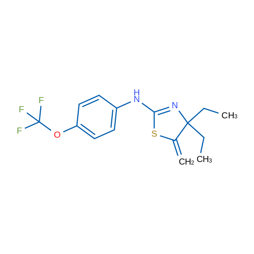 4,4-Diethyl-5-methylidene-N-[4-(trifluoromethoxy)phenyl]-4,5-dihydro-1,3-thiazol-2-amine 1g