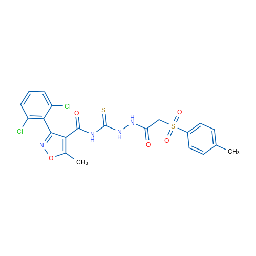 N-[({[3-(2,6-dichlorophenyl)-5-methyl-1,2-oxazol-4-yl]formamido}methanethioyl)amino]-2-(4-methylbenzenesulfonyl)acetamide 1g