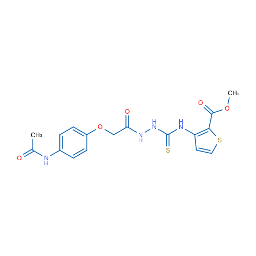 Methyl 3-({[2-(4-acetamidophenoxy)acetohydrazido]methanethioyl}amino)thiophene-2-carboxylate 1g