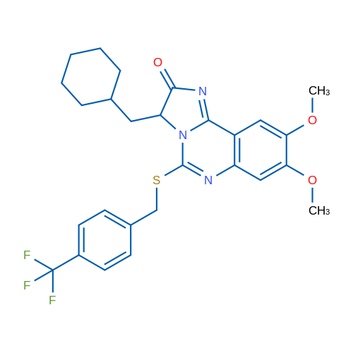 3-(Cyclohexylmethyl)-8,9-dimethoxy-5-({[4-(trifluoromethyl)phenyl]methyl}sulfanyl)-2H,3H-imidazo[1,2-c]quinazolin-2-one 1g