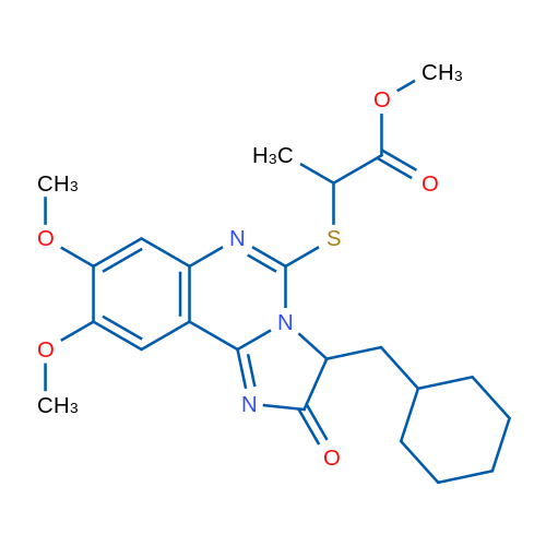 Methyl 2-{[3-(cyclohexylmethyl)-8,9-dimethoxy-2-oxo-2H,3H-imidazo[1,2-c]quinazolin-5-yl]sulfanyl}propanoate 1g