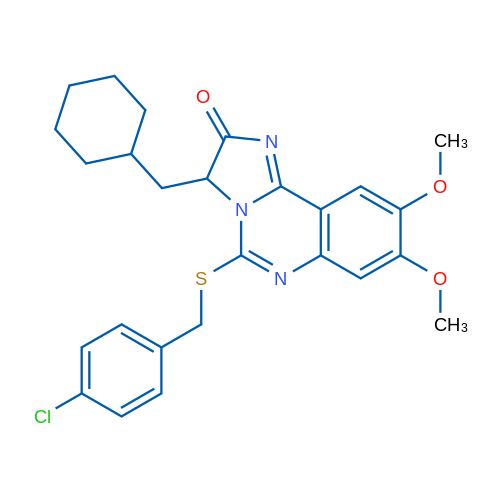 5-{[(4-chlorophenyl)methyl]sulfanyl}-3-(cyclohexylmethyl)-8,9-dimethoxy-2H,3H-imidazo[1,2-c]quinazolin-2-one 1g