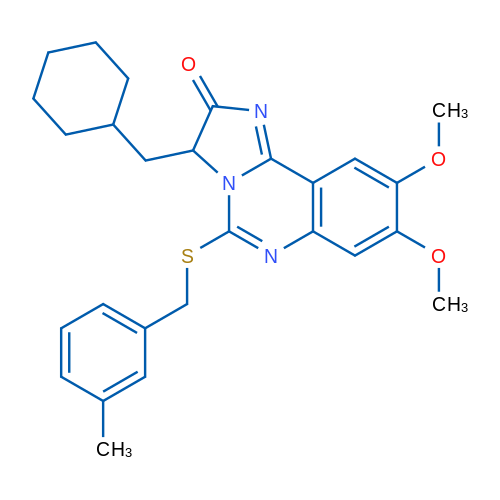3-(Cyclohexylmethyl)-8,9-dimethoxy-5-{[(3-methylphenyl)methyl]sulfanyl}-2H,3H-imidazo[1,2-c]quinazolin-2-one 1g