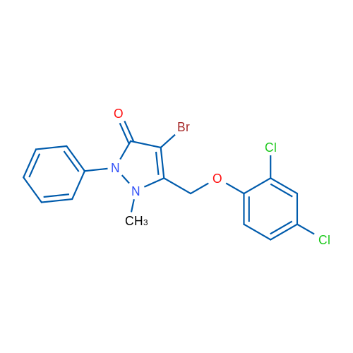 4-Bromo-5-[(2,4-dichlorophenoxy)methyl]-1-methyl-2-phenyl-2,3-dihydro-1H-pyrazol-3-one 1g