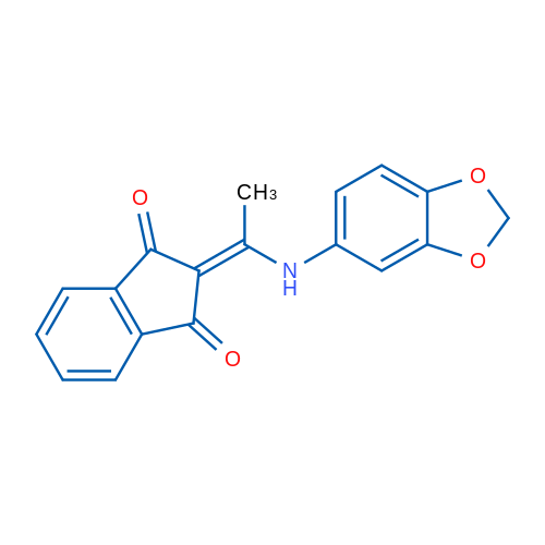 2-{1-[(2H-1,3-benzodioxol-5-yl)amino]ethylidene}-2,3-dihydro-1H-indene-1,3-dione 1g