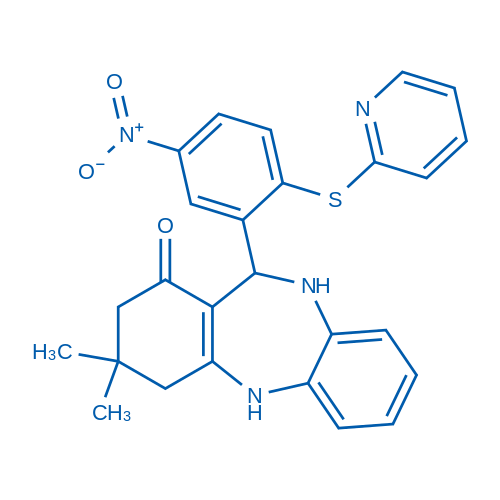 14,14-Dimethyl-10-[5-nitro-2-(pyridin-2-ylsulfanyl)phenyl]-2,9-diazatricyclo[9.4.0.0^{3,8}]pentadeca-1(11),3,5,7-tetraen-12-one 5mg