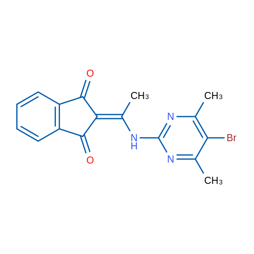 2-{1-[(5-bromo-4,6-dimethylpyrimidin-2-yl)amino]ethylidene}-2,3-dihydro-1H-indene-1,3-dione 1g