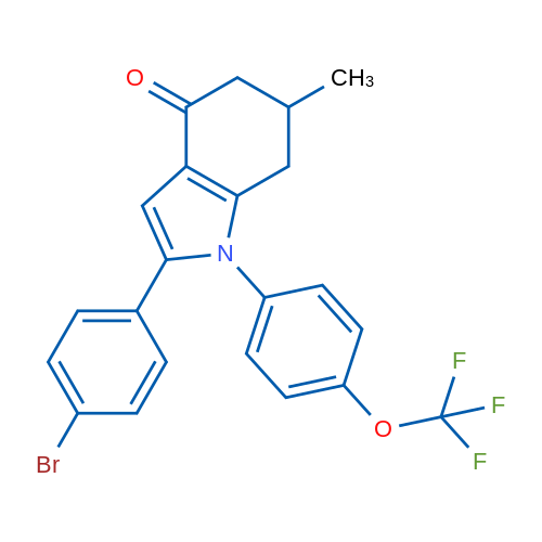2-(4-Bromophenyl)-6-methyl-1-[4-(trifluoromethoxy)phenyl]-4,5,6,7-tetrahydro-1H-indol-4-one 1g