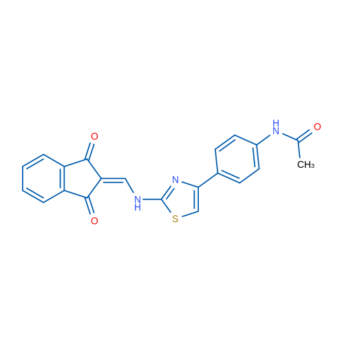 N-[4-(2-{[(1,3-dioxo-2,3-dihydro-1H-inden-2-ylidene)methyl]amino}-1,3-thiazol-4-yl)phenyl]acetamide 1g