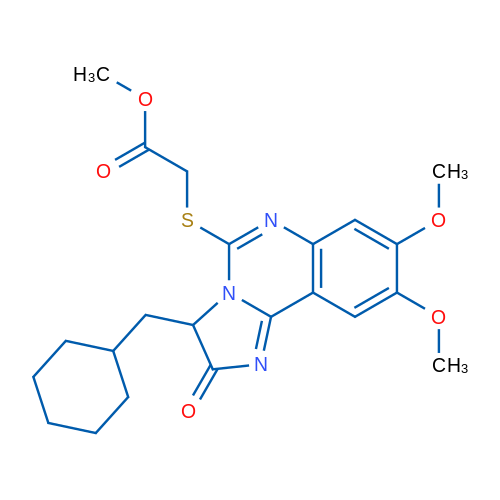 Methyl 2-{[3-(cyclohexylmethyl)-8,9-dimethoxy-2-oxo-2H,3H-imidazo[1,2-c]quinazolin-5-yl]sulfanyl}acetate 1g