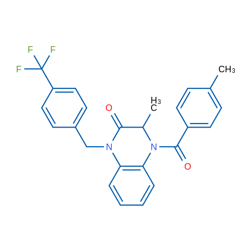 3-Methyl-4-(4-methylbenzoyl)-1-{[4-(trifluoromethyl)phenyl]methyl}-1,2,3,4-tetrahydroquinoxalin-2-one 1g