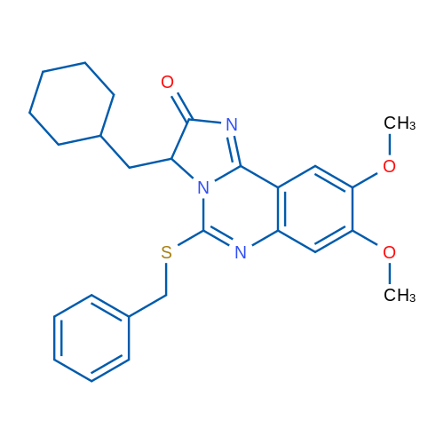 5-(Benzylsulfanyl)-3-(cyclohexylmethyl)-8,9-dimethoxy-2H,3H-imidazo[1,2-c]quinazolin-2-one 1g