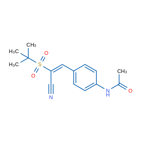 N-{4-[(1E)-2-cyano-2-(2-methylpropane-2-sulfonyl)eth-1-en-1-yl]phenyl}acetamide 1g