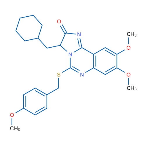 3-(Cyclohexylmethyl)-8,9-dimethoxy-5-{[(4-methoxyphenyl)methyl]sulfanyl}-2H,3H-imidazo[1,2-c]quinazolin-2-one 1g