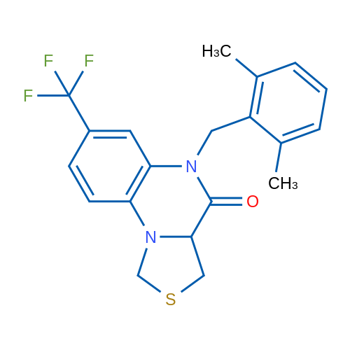 5-[(2,6-Dimethylphenyl)methyl]-7-(trifluoromethyl)-1H,3H,3aH,4H,5H-[1,3]thiazolo[3,4-a]quinoxalin-4-one 1g