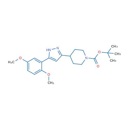 tert-Butyl 4-[5-(2,5-dimethoxyphenyl)-1H-pyrazol-3-yl]piperidine-1-carboxylate 1g