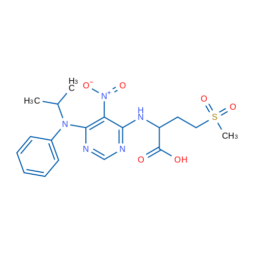 4-Methanesulfonyl-2-({5-nitro-6-[phenyl(propan-2-yl)amino]pyrimidin-4-yl}amino)butanoic acid 1g
