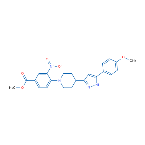 Methyl 4-{4-[5-(4-methoxyphenyl)-1H-pyrazol-3-yl]piperidin-1-yl}-3-nitrobenzoate 1g