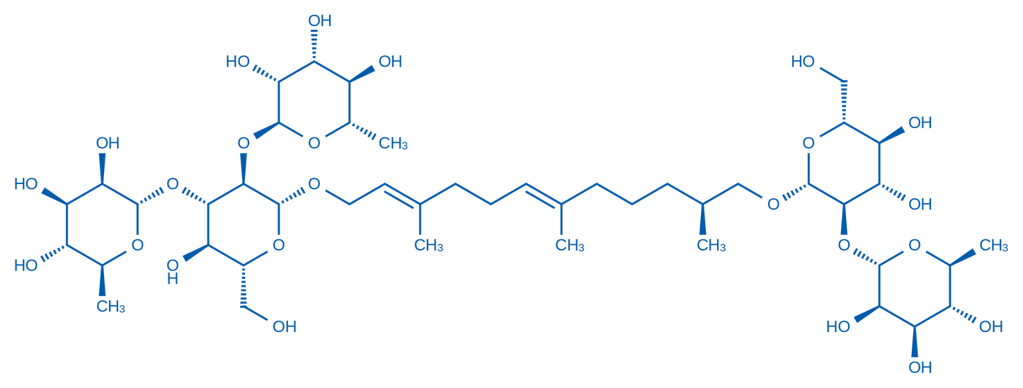 (2E,6E,11S)-12-[[2-O-(6-Deoxy-α-L-mannopyranosyl)-β-D-glucopyranosyl]oxy]-3,7,11-trimethyl-2,6-dodecadien-1-yl O-6-deoxy-α-L-mannopyranosyl-(1→2)-O-[6-deoxy-α-L-mannopyranosyl-(1→3)]-β-D-glucopyranoside 5mg