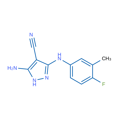 5-Amino-3-[(4-fluoro-3-methylphenyl)amino]-1H-pyrazole-4-carbonitrile 1g