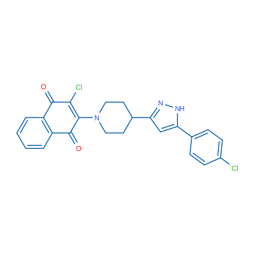 2-Chloro-3-{4-[5-(4-chlorophenyl)-1H-pyrazol-3-yl]piperidin-1-yl}-1,4-dihydronaphthalene-1,4-dione 1g