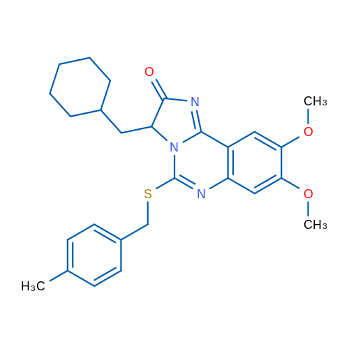 3-(Cyclohexylmethyl)-8,9-dimethoxy-5-{[(4-methylphenyl)methyl]sulfanyl}-2H,3H-imidazo[1,2-c]quinazolin-2-one 1g