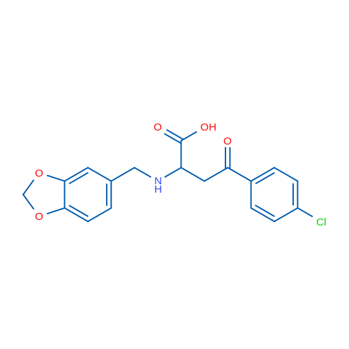 2-{[(2H-1,3-benzodioxol-5-yl)methyl]amino}-4-(4-chlorophenyl)-4-oxobutanoic acid 1g