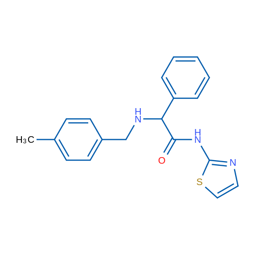 2-{[(4-methylphenyl)methyl]amino}-2-phenyl-N-(1,3-thiazol-2-yl)acetamide 1g