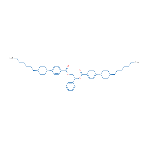 trans-(R)-1-Phenylethane-1,2-diyl bis(4-(trans-4-heptylcyclohexyl)benzoate) 1g