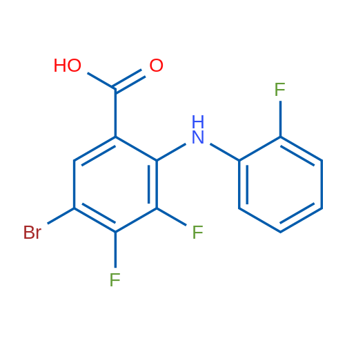 5-Bromo-3,4-difluoro-2-((2-fluorophenyl)amino)benzoic acid 1g