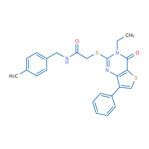 2-({3-ethyl-4-oxo-7-phenyl-3H,4H-thieno[3,2-d]pyrimidin-2-yl}sulfanyl)-N-[(4-methylphenyl)methyl]acetamide 1g