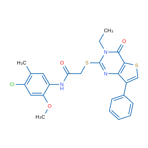N-(4-Chloro-2-methoxy-5-methylphenyl)-2-({3-ethyl-4-oxo-7-phenyl-3H,4H-thieno[3,2-d]pyrimidin-2-yl}sulfanyl)acetamide 1g