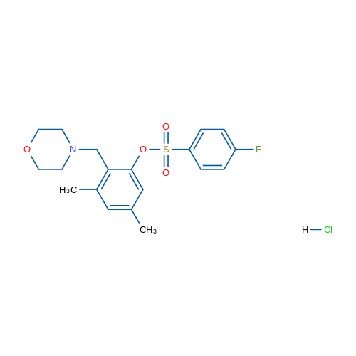 3,5-Dimethyl-2-[(morpholin-4-yl)methyl]phenyl 4-fluorobenzene-1-sulfonate hydrochloride 1g