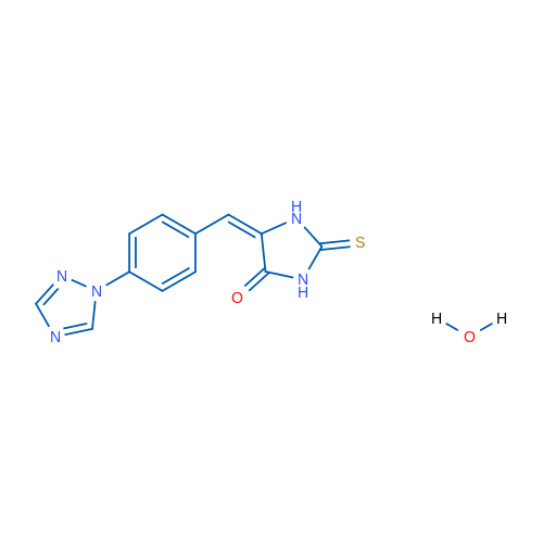 (5E)-2-Sulfanylidene-5-{[4-(1H-1,2,4-triazol-1-yl)phenyl]methylidene}imidazolidin-4-one hydrate 1g