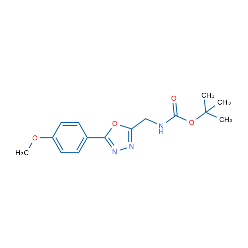 2-tert-Butyloxycarbonylaminomethyl-[5-(4-methoxyphenyl)-[1,3,4]oxadiazole 1g