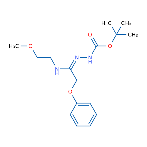 tert-Butyl 2-(1-((2-methoxyethyl)amino)-2-phenoxyethylidene)hydrazinecarboxylate 5g