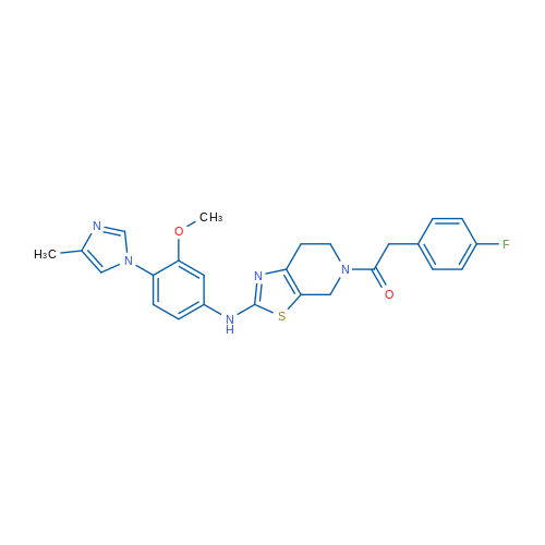 2-(4-Fluorophenyl)-1-(2-((3-methoxy-4-(4-methyl-1H-imidazol-1-yl)phenyl)amino)-6,7-dihydrothiazolo[5,4-c]pyridin-5(4H)-yl)ethanone 1g
