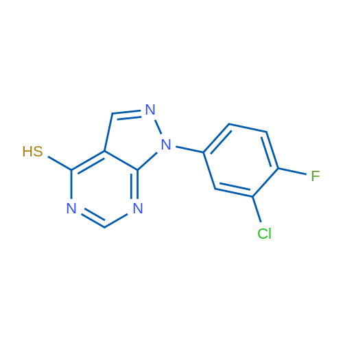 1-(3-Chloro-4-fluorophenyl)-1H-pyrazolo[3,4-d]pyrimidine-4-thiol 1g