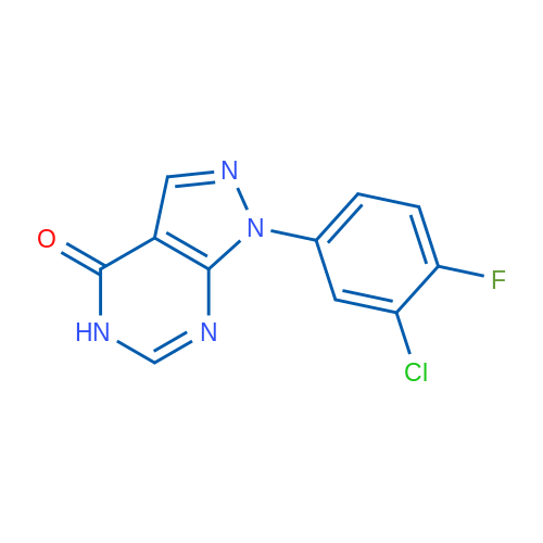 1-(3-Chloro-4-fluorophenyl)-1H-pyrazolo[3,4-d]pyrimidin-4(5H)-one 1g