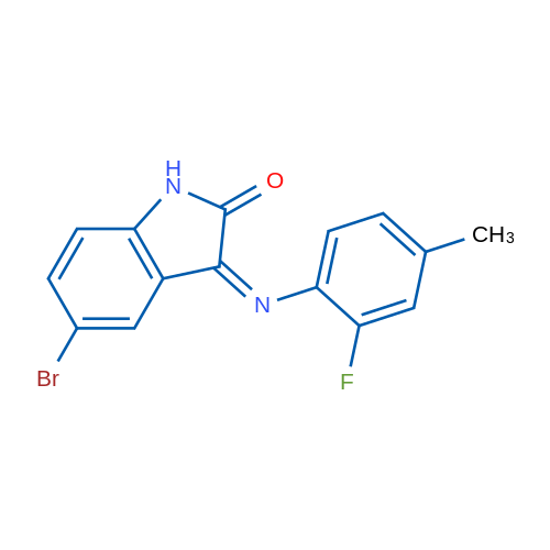 (3Z)-5-Bromo-3-[(2-fluoro-4-methylphenyl)imino]-2,3-dihydro-1H-indol-2-one 1g