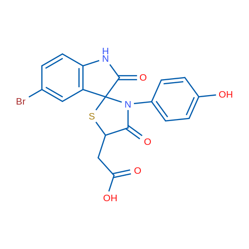 2-[5-Bromo-3'-(4-hydroxyphenyl)-2,4'-dioxo-1,2-dihydrospiro[indole-3,2'-[1,3]thiazolidine]-5'-yl]acetic acid 1g